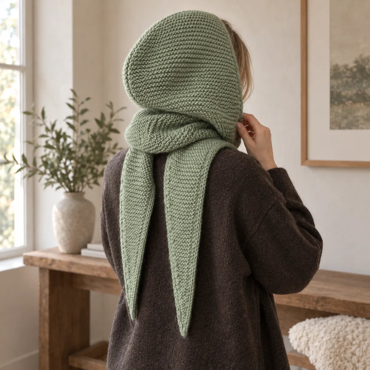 Hooded Scarf Knitting Pattern