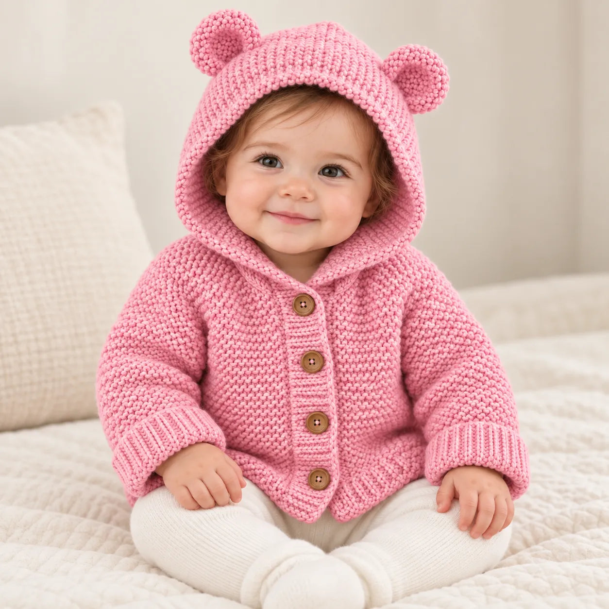 Children’s Teddy Bear Hooded Cardigan