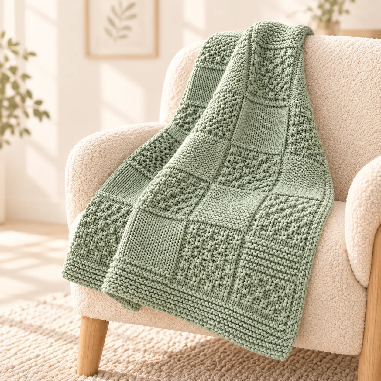 Vintage Patchwork Blanket Knitting Pattern