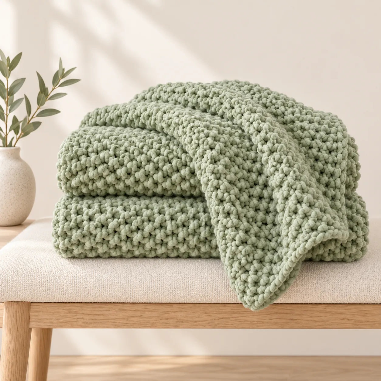 Meadow Seed Stitch Throw Knitting Pattern