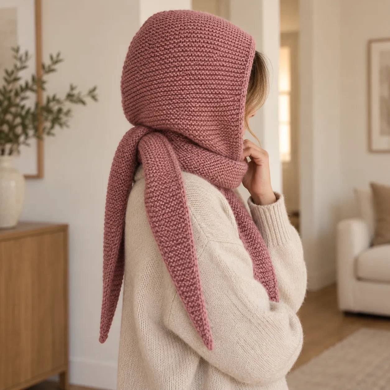 Hooded Scarf Knitting Pattern