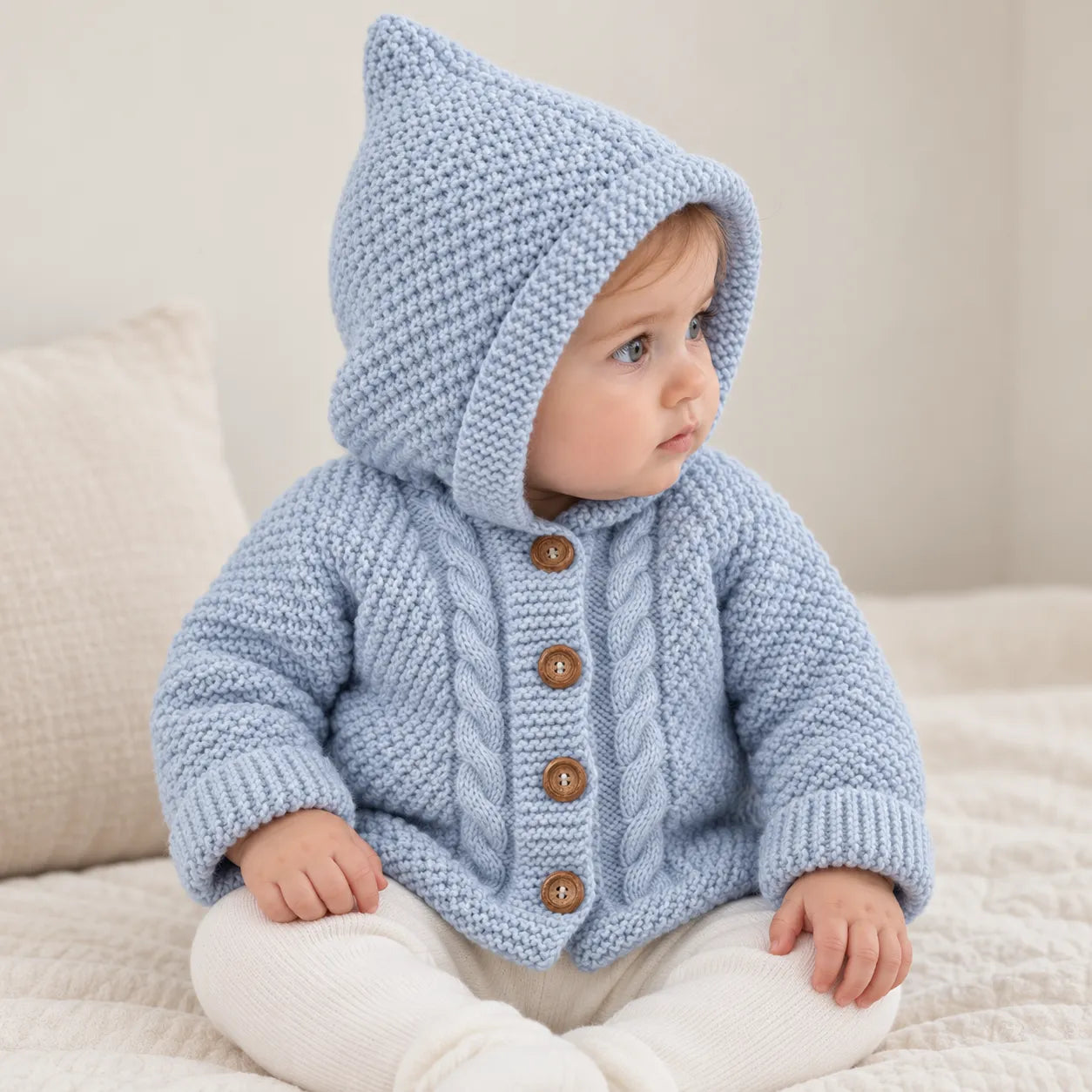 Baby Hooded Cardigan Knitting Pattern