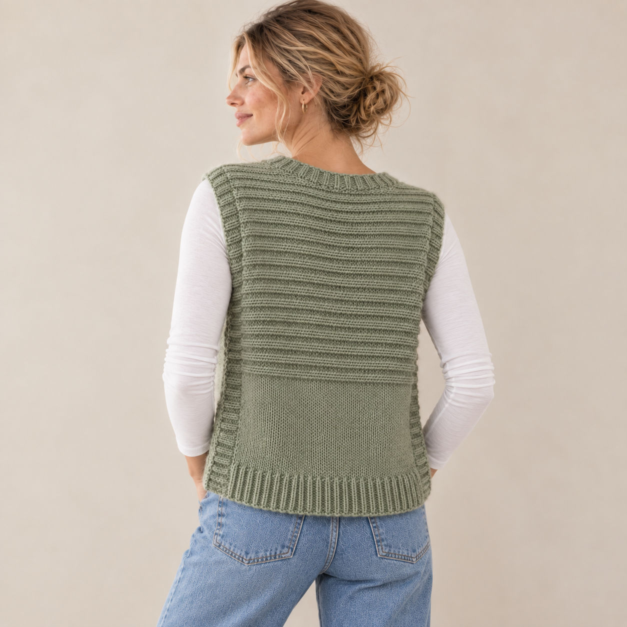 Wren Open-Front Vest Knitting Pattern