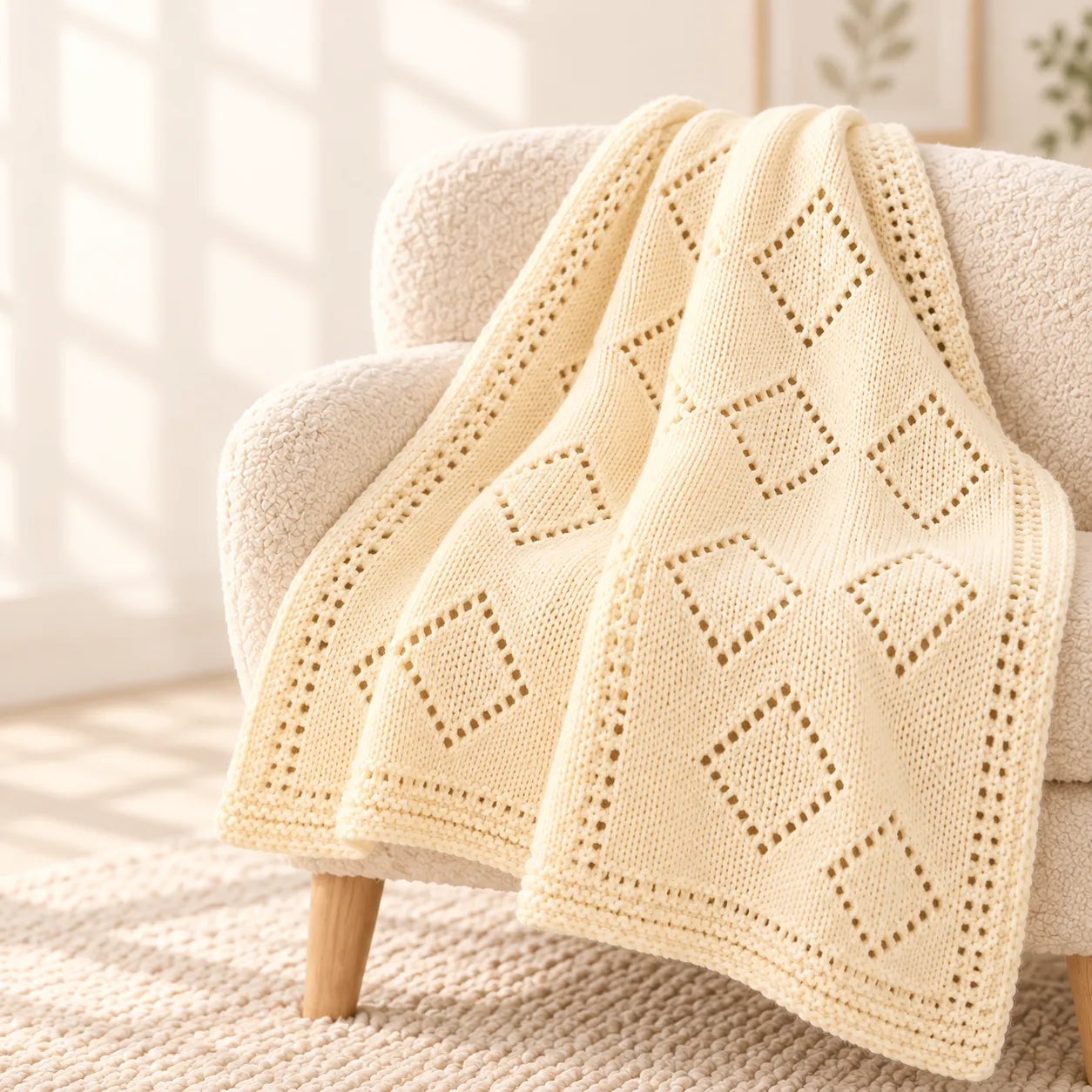 Vintage Patchwork Blanket Knitting Pattern