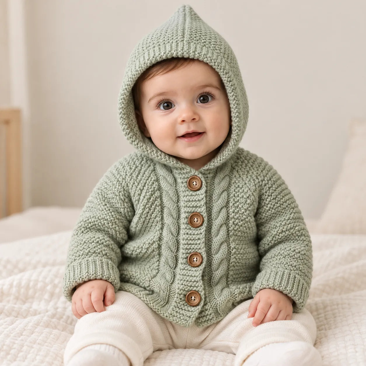 Baby Hooded Cardigan Knitting Pattern