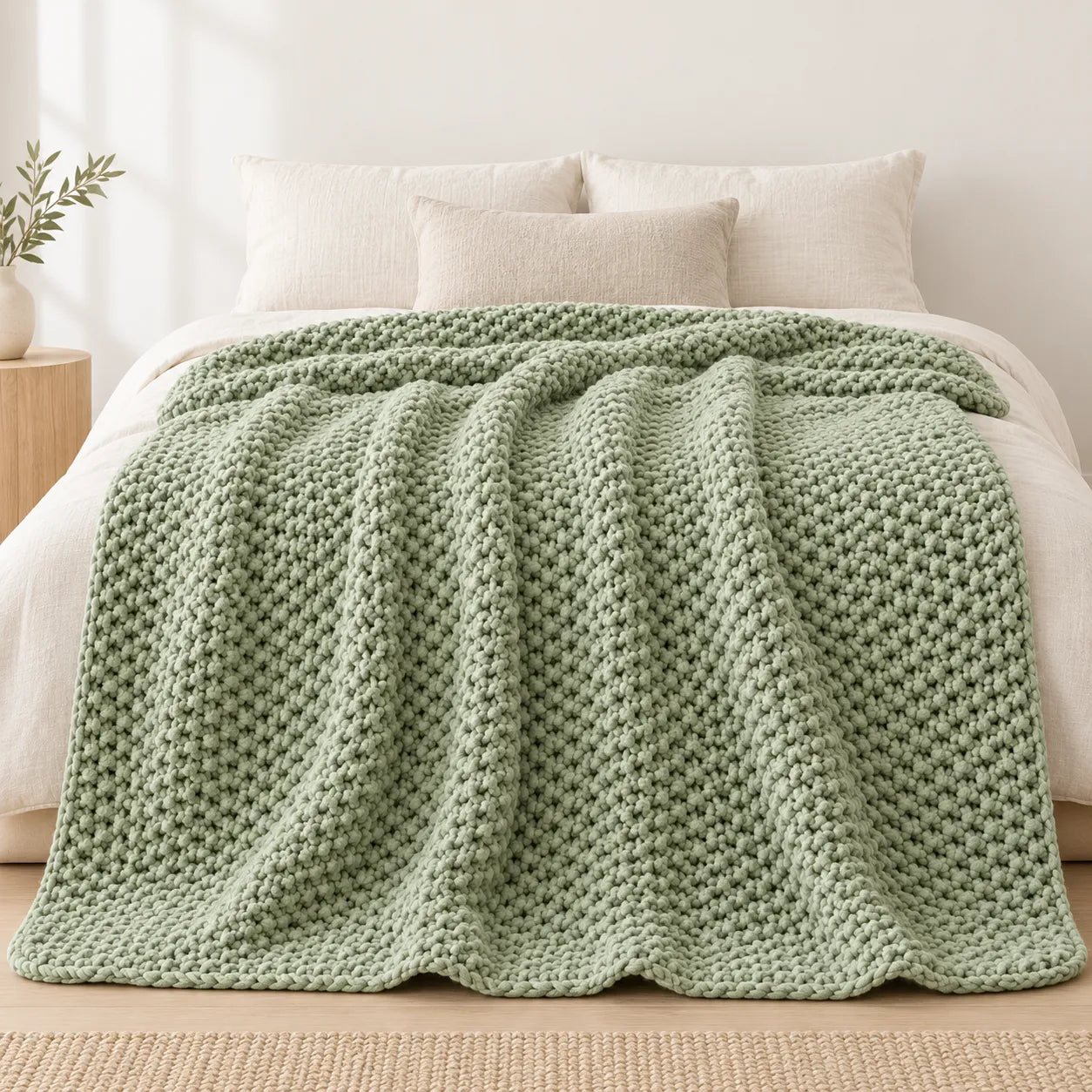 Meadow Seed Stitch Throw Knitting Pattern