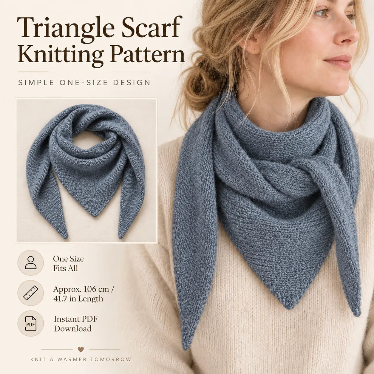 Triangle Scarf Knitting Pattern