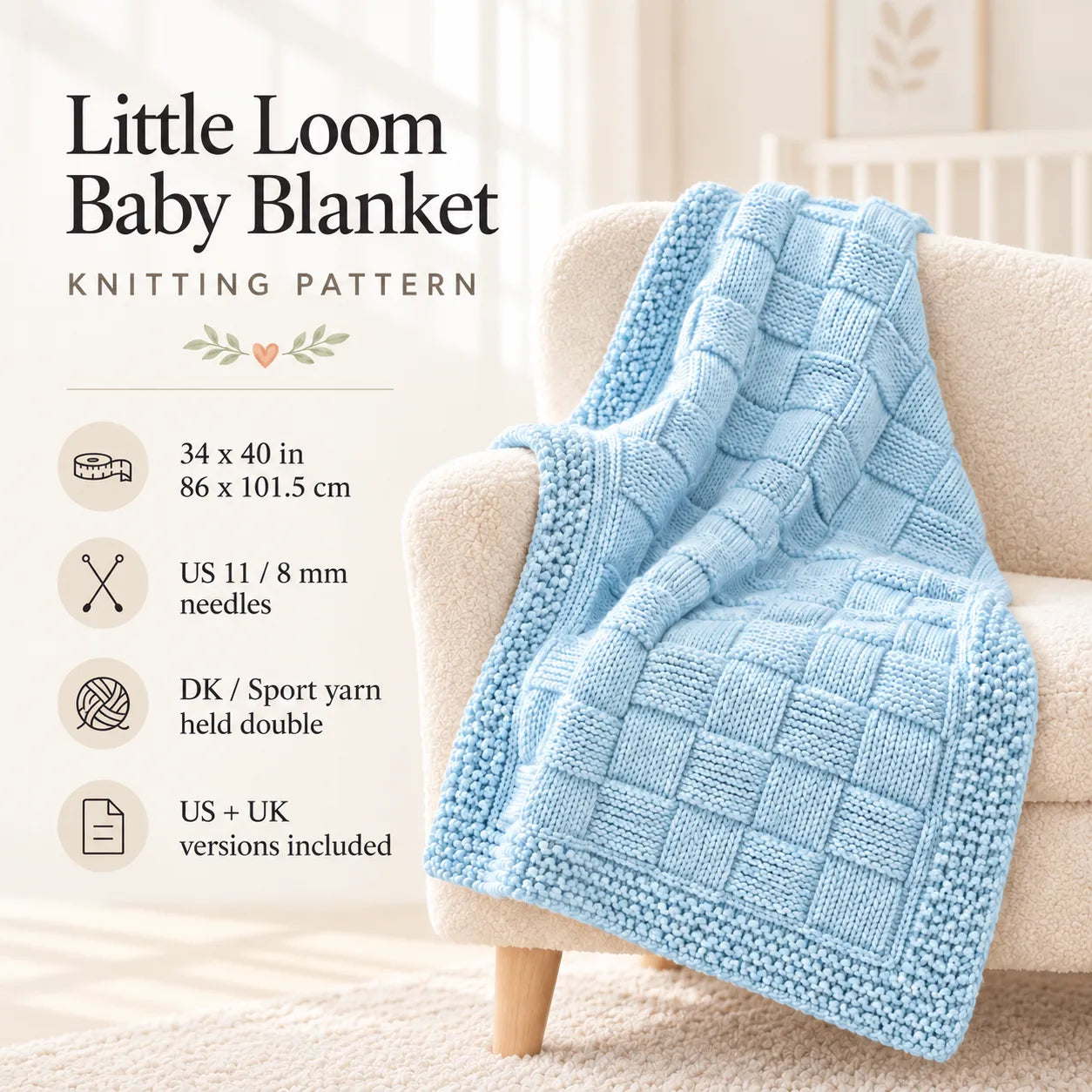Little Loom Baby Blanket Knitting Pattern